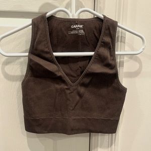 Garage crop top in colour brown, size medium